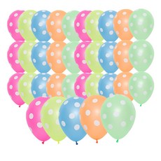Sempertex 圓點霓虹氣球 30cm, 50個, 5種