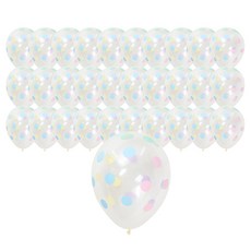 Sempertex 圓點透明馬卡龍墨水氣球 30cm, 50個, 混合色