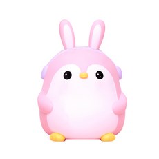 제이씨피 토끼 헤드셋 펭귄 저금통 L, 핑크, 1개