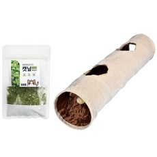 요기쏘 고양이 구멍송송 원형 터널 + 건조캣닢가루, 혼합색상, 1세트