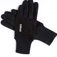 Market A運動戶外騎車麂皮手套, 黑A