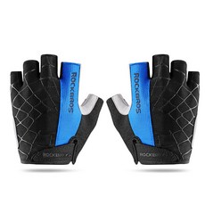 ROCKBROS 蜘蛛騎行半手套雙手套組, 藍色, 1雙