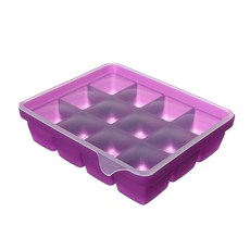 SiliPot 12格矽膠製冰盒, 紫色的, 1個