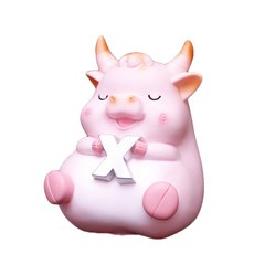 JCP滾來滾去的牛存錢筒 黃牛, 粉色, 1個