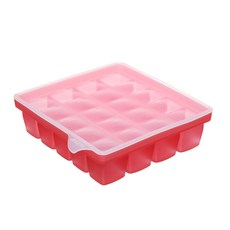 SiliPot 20格矽膠製冰盒, 紅色的