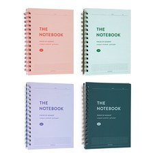 ICONIC 線圈網格筆記本 B款 4件組, 櫻花、軟薄荷、薰衣草、孔雀藍, 1套