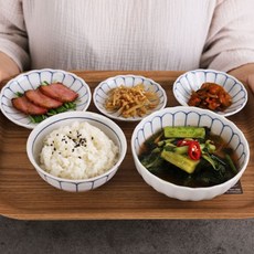 오체어스 뉴들국화 혼밥 식기 세트 5p, 혼합색상, 식기 5종
