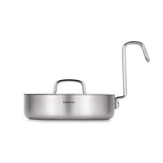 EDELKOCHEN 電磁爐適用單柄3層304不鏽鋼多功能平底鍋, 20厘米, 1個