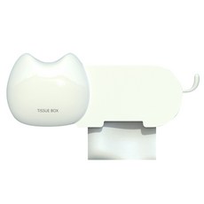 吐司貓多功能面紙盒, 白色, 1個