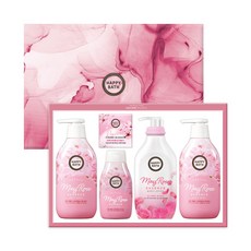 해피바스 로즈 에디션 바디케어 선물세트 + 쇼핑백, 1세트