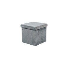 柔軟格紋收納椅凳 38 x 38 x 38 cm, 深灰色