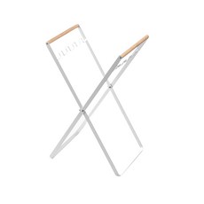 Modern@折疊式鐵製白色分類回收架, 白+木, 1個