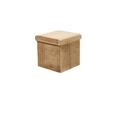 푹신한 격자 수납 스툴 38 x 38 x 38 cm, 브라운