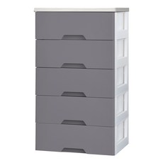 보노하우스 코지 모던 서랍장 우드형상판, 그레이 + 화이트우드, 5단