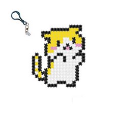 Kkoma Block 帝風積木 動物 + 高級鑰匙圈隨機出貨 + 1:1圖紙 DIY 套組 10mm, 黃色貓咪, 1套