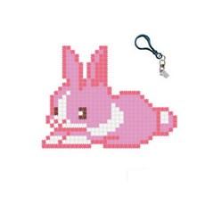 Kkoma Block 帝風積木 動物 + 高級鑰匙圈隨機出貨 + 1:1圖紙 DIY 套組 10mm, 大粉紅兔子, 1個