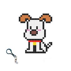 迷你D폼積木 動物 + 高級鑰匙圈 隨機出貨 + 1:1圖紙 DIY套組 10mm, 小狗