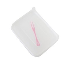 微波爐PP容器 迷你 1格 半透明+迷你叉子, 1套