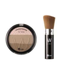 W.Lab 特調拿鐵雙色打亮修容盤 10g+修容刷, 混色, 1套