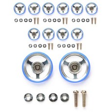 TAMIYA 17mm塑料圈鋁軸承滾輪組15449, 混色, 6套