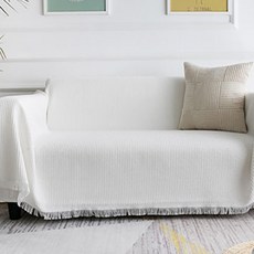 Ahope 簡約風格線條沙發套, 白色鬆餅格