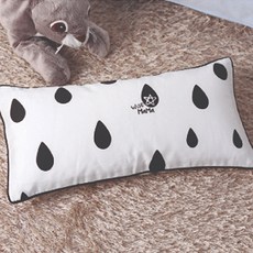 wisemama 棉質扁柏蕎麥枕 2入, 黑色水滴款