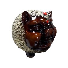 쇼핑아트 웃는 복돼지 저금통 20 x 24 cm, 골드, 1개