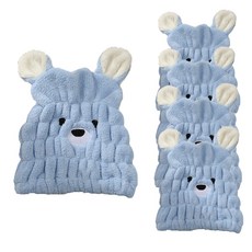 Aihop小熊鬆緊髮帽, 藍色, 5個