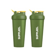 SUPPLIES 奶昔搖搖杯, 綠色, 700毫升, 2個