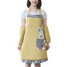 A-hop 兔子口袋圍裙 + 袖套, 黃色, 1套