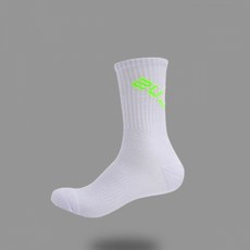 나인티플러스 하이터치 플러스 축구 하프 삭스, 백색 + 형광연두(19151), 1개