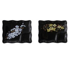 黑色方形魚盤, 隨機發貨, 2個