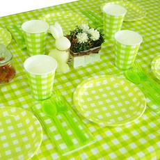 Wow Party Korea 6人用派對組 格紋萊姆 18cm盤子, 1套