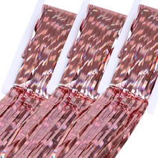 마켓에이 레이저 실크 홈파티 수술 커튼 1 x 4 m, 로즈골드, 3개