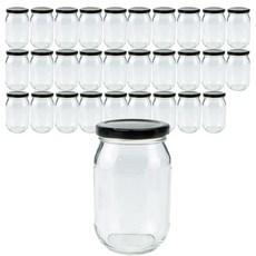 Glass Storage Jam Jar 高型黑色 H 580g, 40入