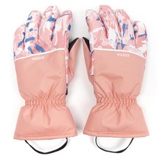 WEDZE 成人滑雪手套 100, 粉色的