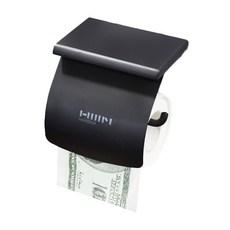 HANSSEM 捲筒式衛生紙架 1000-1B, 啞光黑, 1個