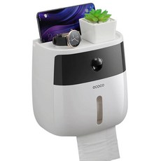 浴室衛生棉收納手機架防水衛生紙架, 鋼琴黑, 1個