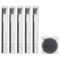 Usetool Company 單支細毛牙刷 黑色 5入+圓形磁鐵, 1套