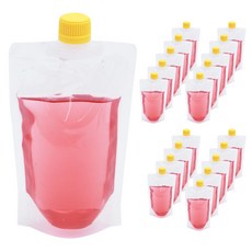 봄91 투명 스파우트 파우치 옐로캡 15파이 5호, 1개입, 20개, 600ml