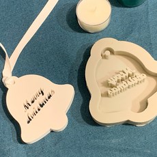 ANGLE THING 塊狀矽膠模具 2入, 聖誕快樂鈴鐺裝飾品