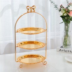 MEO 케이크 리본트레이 3단, 골드, 1개