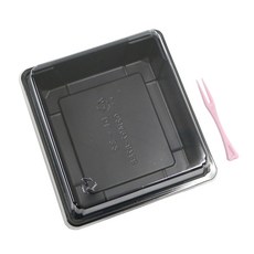 拋棄式正方形小菜盒 黑色 + 迷你叉子, 500套