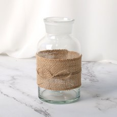 로맨틱노벰버 드라이플라워 꽃병 넓은입구 빈티지 린넨, 투명