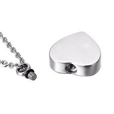 DING DONG PET 寵物離世紀念銀色心形項鍊 WKA032, 1個