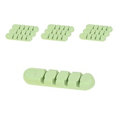 Cable Fix 矽膠電線整理固定器, 10個, 淺綠色