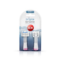 triple bristle 3頭電動牙刷替換刷頭 粉色 2入, 單品, 1套