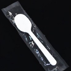 白色塑膠湯匙, 100件, 1個