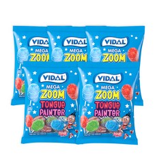 VIDAL Mega Zoom酸甜染舌棒棒糖 隨機出貨, 100g, 5袋