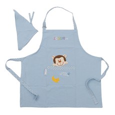 엑센트하우스 입고 벗기 편한 펀피그 펀몽키 아동 앞치마, 블루, 1개